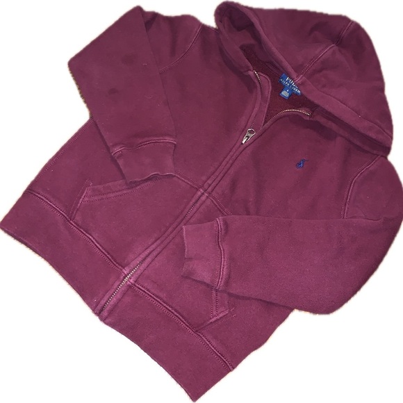 Polo by Ralph Lauren Kids Hoodie Jacket Sweater Burgundy Red Pony Logo Youth 6 - Picture 1 of 6